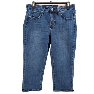 NYDJ Curves 360 Womens Size‎ 6 Slim Straight Crop Jeans Caliente Dark Wash Denim